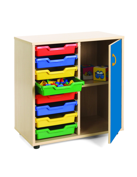 Mueble escolar bajo cubetero y armario Mobeduc