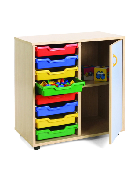 Mueble escolar bajo cubetero y armario Mobeduc