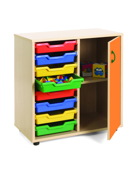 Mueble escolar bajo cubetero y armario Mobeduc