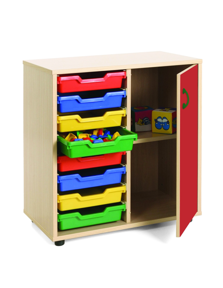 Mueble escolar bajo cubetero y armario Mobeduc