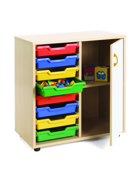 Mueble escolar bajo cubetero y armario Mobeduc