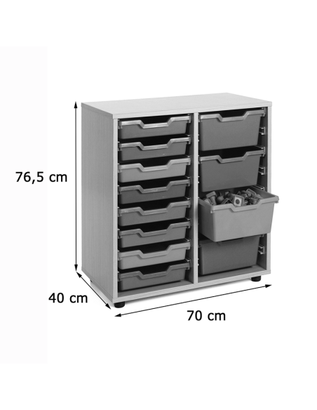 Mueble escolar cubetero 2 columnas