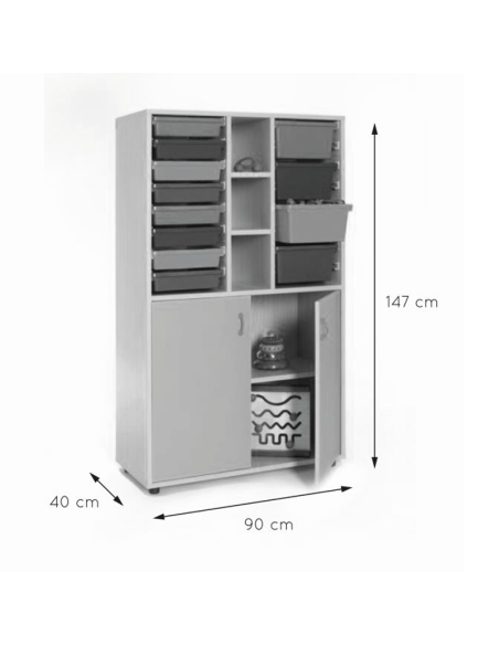 Mueble escolar medio armario y cubetero Mobeduc