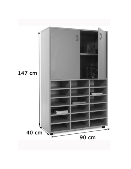 Mueble escolar medio casillero y armario Mobeduc
