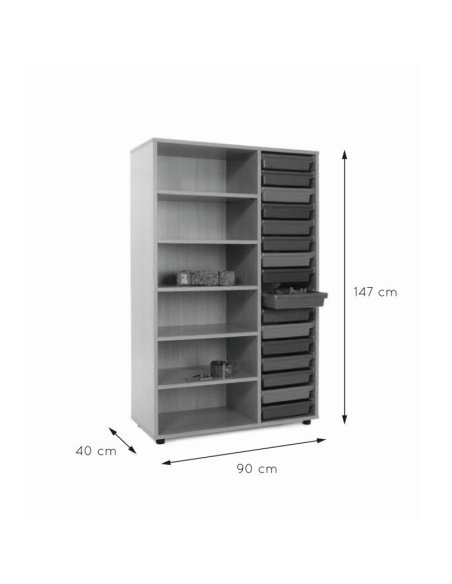 Mueble escolar medio estanteria cubetero Mobeduc