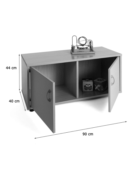 Mueble escolar superbajo armario 2 casillas Mobeduc