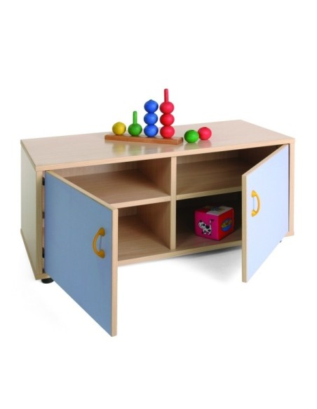 Mueble Escolar Superbajo con 4 Casillas y Armario - Almacenaje Seguro