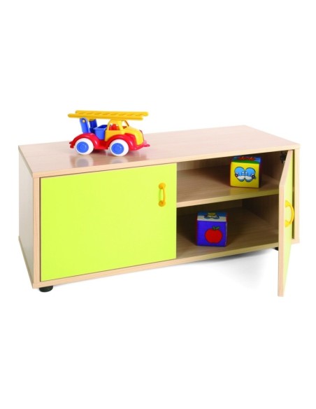 Mueble Escolar Superbajo con Armario y 2 Estantes - Seguro y Práctico