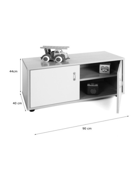 Mueble Escolar Superbajo con Armario y 2 Estantes - Seguro y Práctico