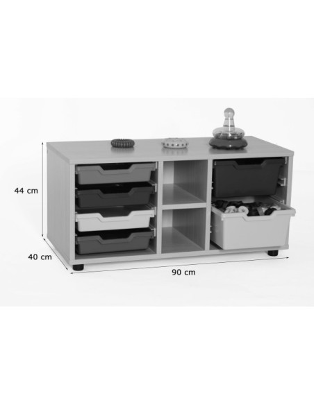 Mueble escolar superbajo cubetero 90 cm Mobeduc