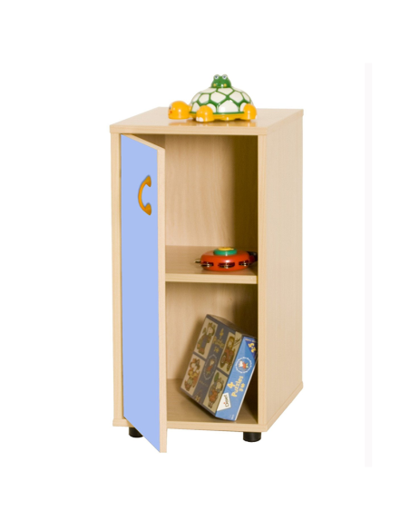 Mueble infantil bajo/armario con 2 estantes madera