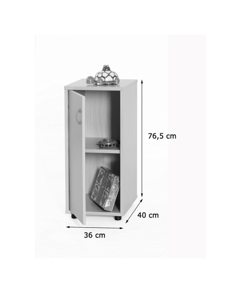 Mueble infantil bajo/armario con 2 estantes madera