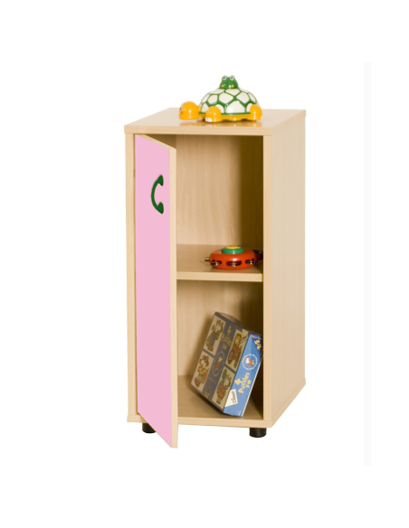 Mueble infantil bajo/armario con 2 estantes madera