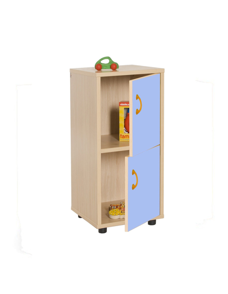 Mueble infantil bajo/armario con 2 puertas madera Mobeduc