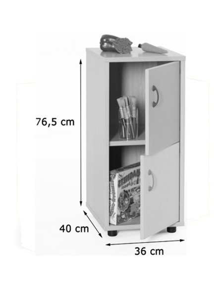 Mueble infantil bajo/armario con 2 puertas madera Mobeduc