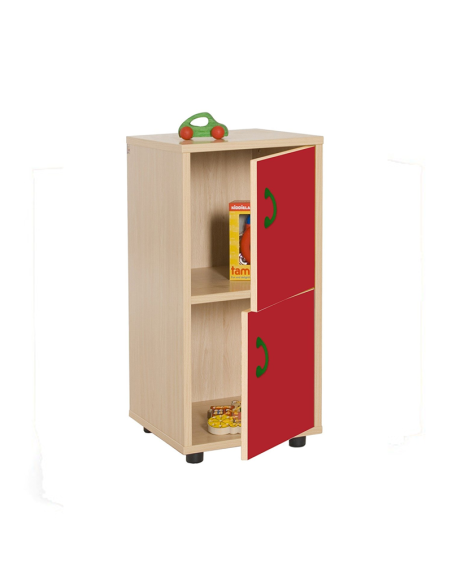Mueble infantil bajo/armario con 2 puertas madera Mobeduc