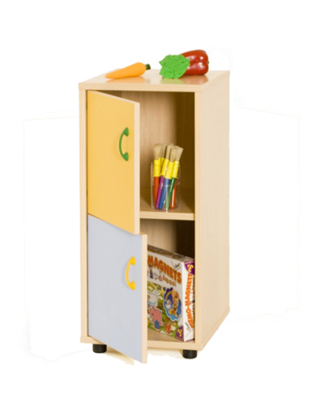 Mueble infantil bajo/armario con 2 puertas madera Mobeduc
