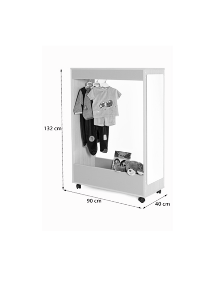 Mueble infantil de disfraces abierto