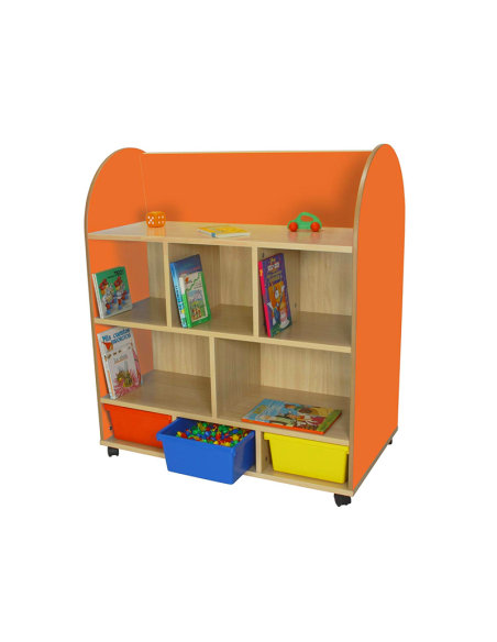 Mueble infantil expositor de libros ovalado