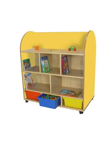 Mueble infantil expositor de libros ovalado