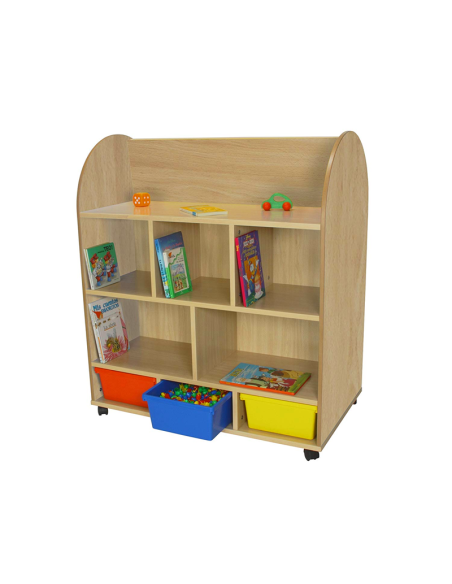 Mueble infantil expositor de libros ovalado