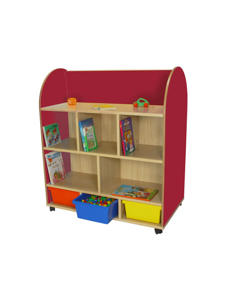 Mueble infantil expositor de libros ovalado