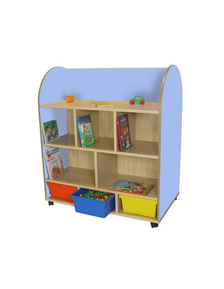 Mueble infantil expositor de libros ovalado