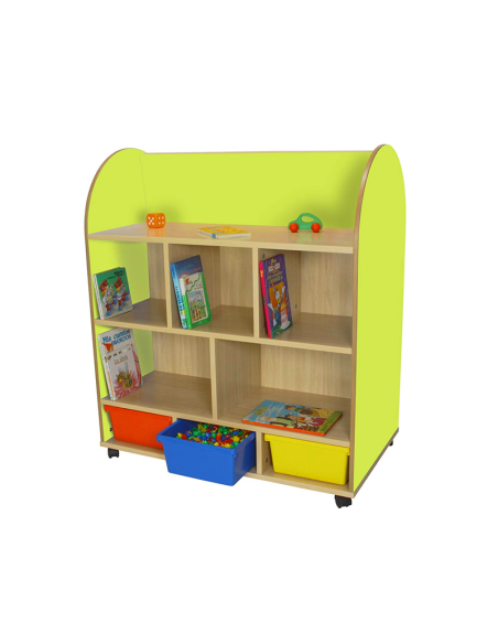 Mueble infantil expositor de libros ovalado