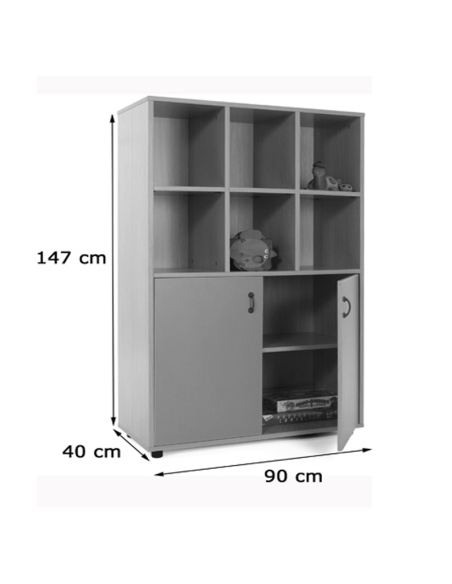 Mueble madera Mobeduc medio armario 6 casillas