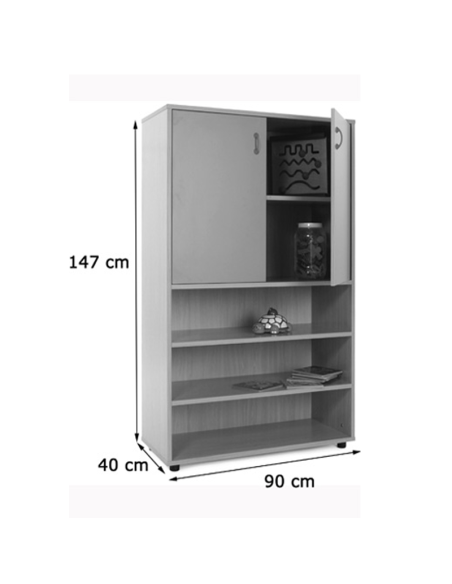 Mueble medio estantería y armario Mobeduc