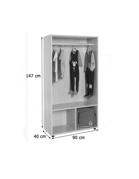 Mueble perchero abierto con barra Mobeduc