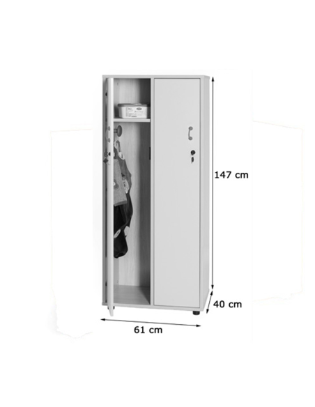 Mueble taquilla escolar 2 niños c/llave (147 cm)