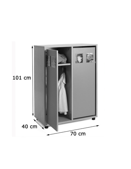 Mueble taquilla escolar 4 niños (altura 101 cm)