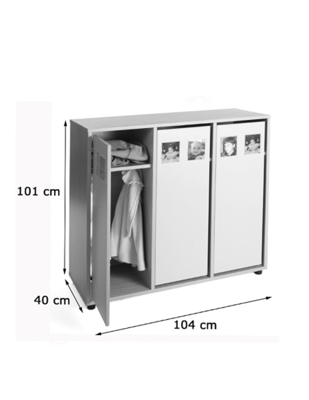 Mueble taquilla escolar 6 niños (altura 101 cm)