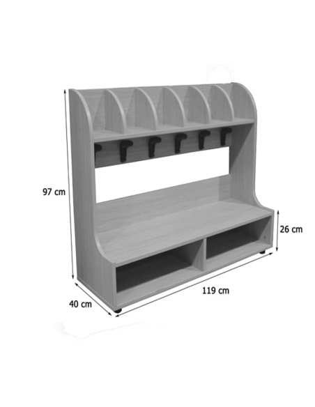 Mueble zapatero 6 perchas y casillas