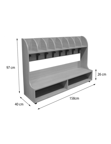Mueble zapatero 8 perchas y casillas