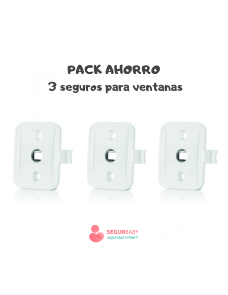 Seguro para ventanas y balcones PVC sin taladrar | Pack 3 uds