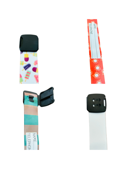 Pack de 2 pulseras identificativas para niños reutilizables