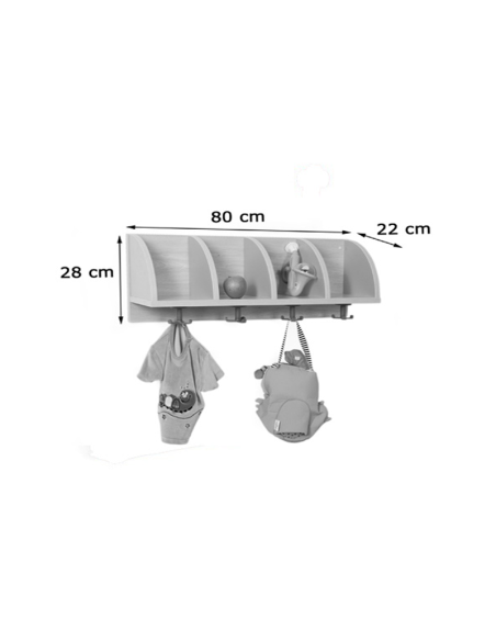 Perchero infantil con 4 casillas Mobeduc