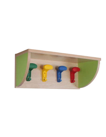 Perchero niños y balda 4 perchas colores Mobeduc