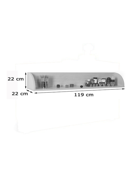 Balda con laterales 119 cm Mobeduc