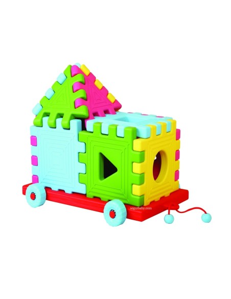 Carrito Puzzle 12 Piezas - Juguete Educativo para Bebés | Seguridad