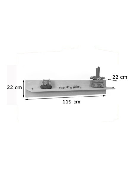 Balda con soporte trasero 119 cm Mobeduc