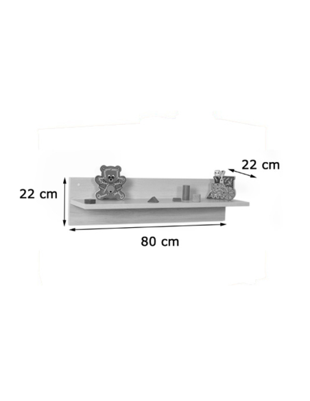 Balda con soporte trasero 80 cm Mobeduc