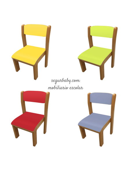 Silla escolar apilable madera Mobeduc