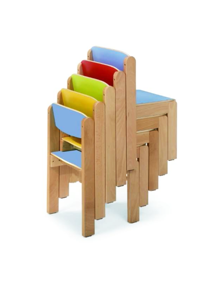 Silla escolar apilable madera Mobeduc