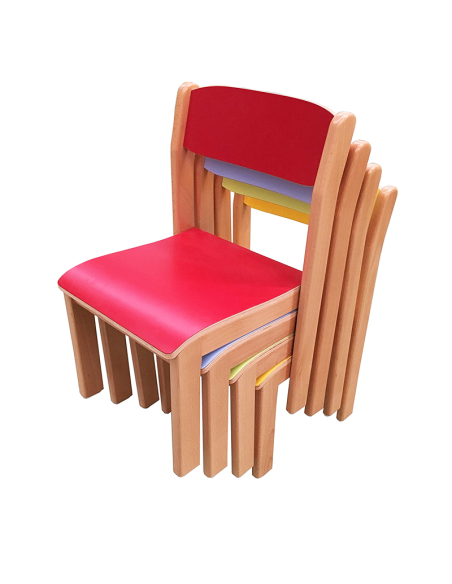 Silla escolar apilable madera Mobeduc