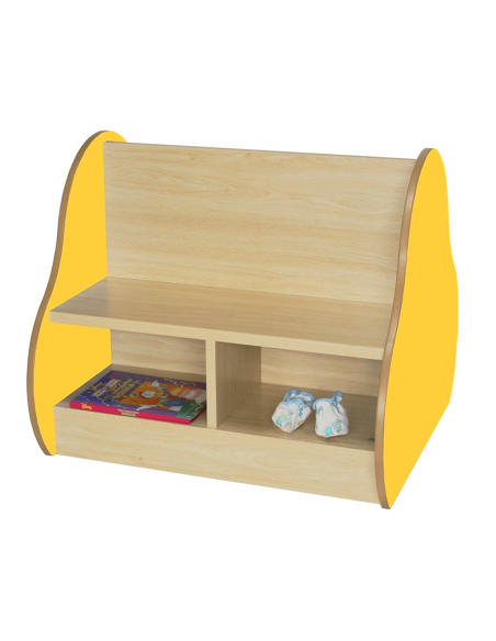 Banco librería escolar doble 4 niños