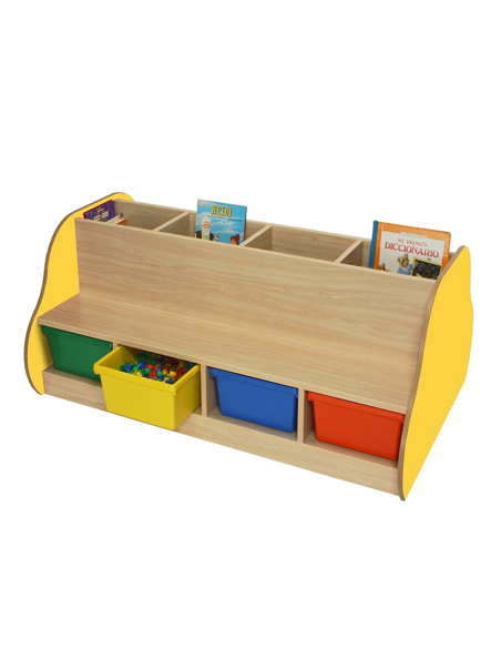 Banco librería escolar doble 8 niños