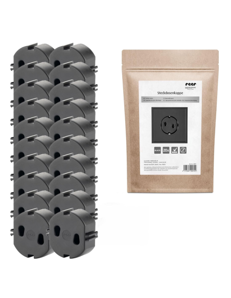 Tapa Enchufes Negro - Pack de 20 Unidades | Seguridad y Estilo